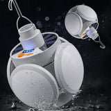 Football Foldable Solar Light, Emergency Home Camping Night Lights, Portable USB Rechargeable LED Search Light,4 sided light